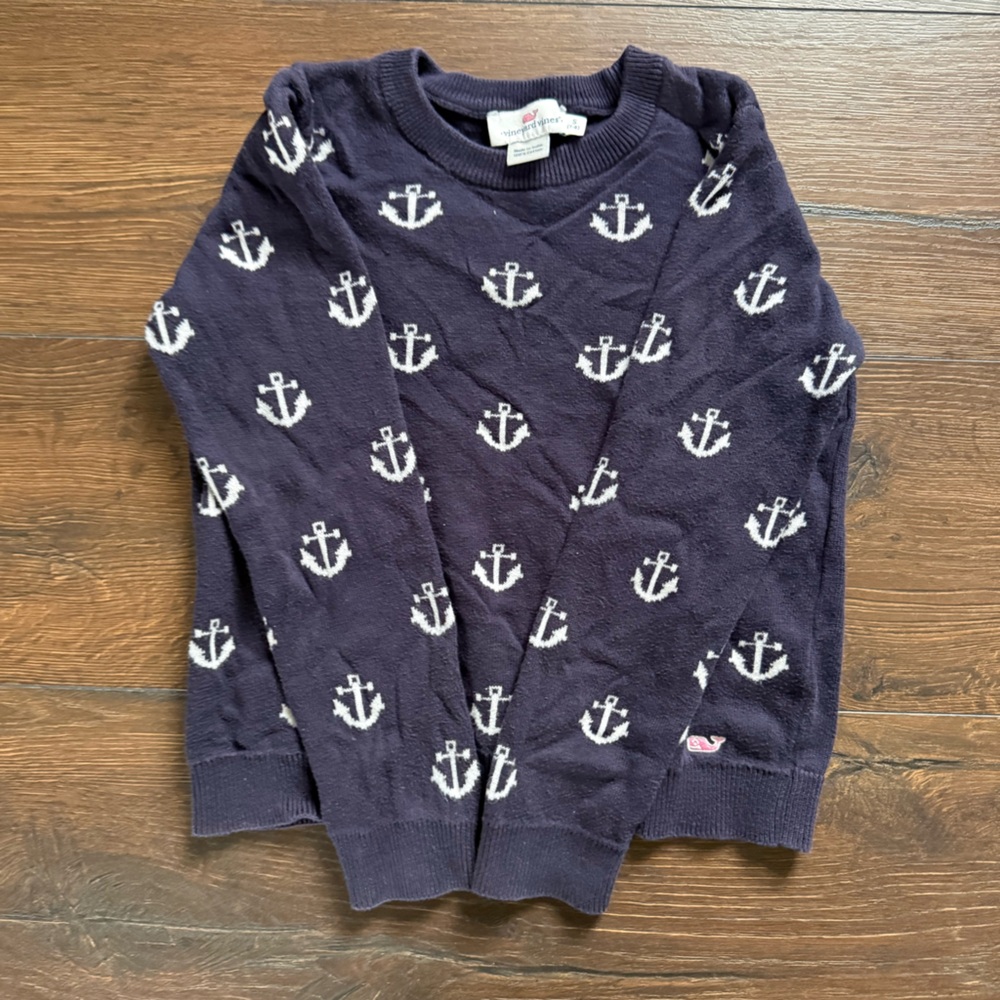 Vineyard Vines Dark Blue Sweater with White Anchor